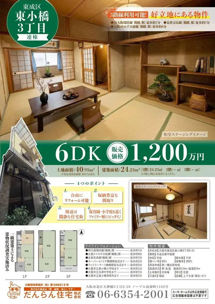 Propiedad 6DK Barrio Higashinari, Ciudad de Osaka, Prefectura de Osaka (6)